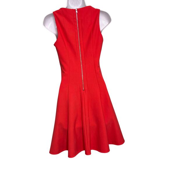 Elizabeth & James Sleeveless Hollis Fit Flare Mini Dress Boatneck Poppy Red 2 - Picture 2 of 8